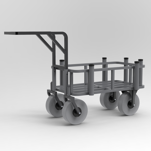 Carrello da Pesca Pieghevole in Alluminio con Ruote Gonfiabili, Carrello da Spiaggia, Piattaforma Mobile, Contenitore con Capacità di Carico 100KG, Personalizzabile OEM - Product Image 1