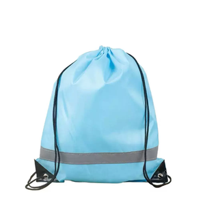 Sac de sport à cordon personnalisé, <span class=keywords><strong>grande</strong></span> capacité, imperméable, réglable, multicolore, en polyester, avec bande réfléchissante - Product Image 5
