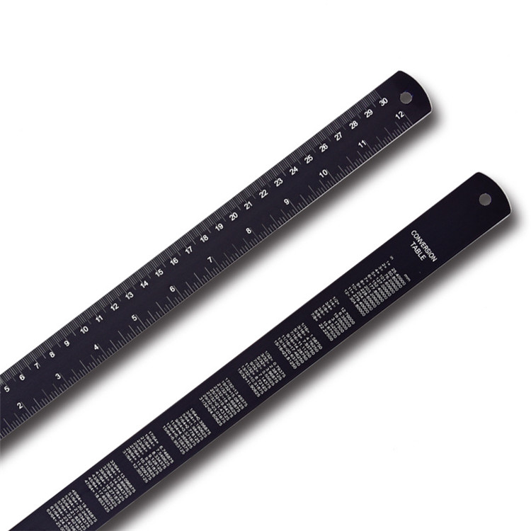 Обувь, изготовленная на заказ простые черные из алюминиевого сплава с плоским линейка 15 см 30 Мультифункциональный линейка для деревообработки измерительный инструмент
