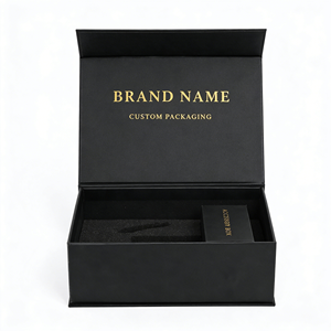 Emballage de boîte rigide pliable OEM en matériaux recyclés pour accessoires électroniques grand public avec pelliculage brillant et revêtement UV - Product Image 4