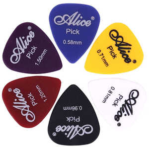 Médiators de guitare en plastique Alice 0,58 mm 0,71 mm 0,81 mm Finition mate Non enduits Accessoires pour guitare acoustique et électrique - Product Image 2