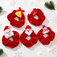 Chouchou de Noël en peluche pour femmes et filles, motifs Père Noël, Bonhomme de neige, Renne, Sapin, pour fêtes de fin d'année, saisonnier, vente en gros