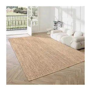 Natural fiber large jute area rug jute and hemp blend area rugs and carpets