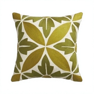 Diseño Floral de lana hecho a mano Crewel bordado Cadena de lana cosida funda de cojín para sofá sala de estar producto de Venta caliente - Product Image 1