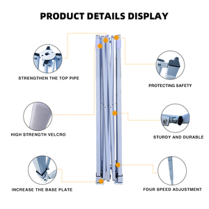Toldo de tienda plegable portátil para exteriores, 10x10, Gazebo de jardín instantáneo, <span class=keywords><strong>mosquitera</strong></span> <span class=keywords><strong>3x3</strong></span> para ventana de Iglesia, comercio de fiesta de boda - Product Image 2