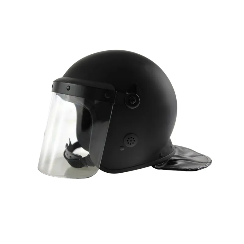 AH001 Helm Anti Huru Hara Militer, Helm ABS Polisi dan Militer dengan Visor dan Pelindung Leher Kontrol Huru Hara Peralatan Polisi