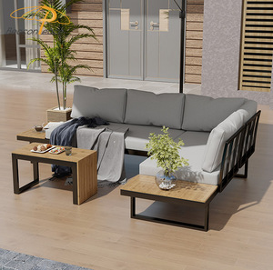 Meubles de patio Mobilier d'extérieur en métal aluminium <span class=keywords><strong>Salon</strong></span> de <span class=keywords><strong>jardin</strong></span> Canapé en forme de L Ensemble de <span class=keywords><strong>jardin</strong></span> extérieur en aluminium - Product Image 3