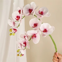 LUIY-Hochwertige 7-Köpfige Große Phalaenopsis Silikon-Baumwoll-Simulationsorchidee für Hochzeit Heimdekoration Konditorei Backwaren