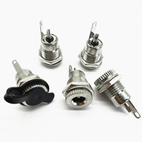Conectores de Alimentación de CC de 30 V Totalmente de Cobre, Resistentes al Agua, 10 A, Alta Corriente, Enchufe de CC de 5,5 x 2,5 mm, Adaptador Plateado, Conector USB Hembra