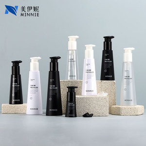 Minnie Transparent Conical <b>Plastic</b> Pump Bottle 30ml 100ml Cosmetic Skincare Lotion <b>Packaging</b> - Product Image 3