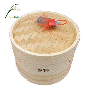 High Quality Chinese Handicraft Bamboo Kitchen Cooking Basket Dim Sum Steamer with hot printed <span class=keywords><strong>logo</strong></span> - Product Image 1