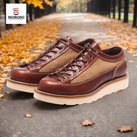 Sepatu bot kulit sapi asli untuk pria, sepatu bot kerja tumit tinggi, sepatu bot kulit sapi asli, penutup renda, desain Anti selip, lapisan atas kulit sapi