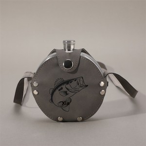 Nuova Fiaschetta Rotonda Portatile in Acciaio Inox da 8 oz per Liquori e Vino con Custodia Protettiva in Pelle per Pesca e Campeggio - Product Image 5