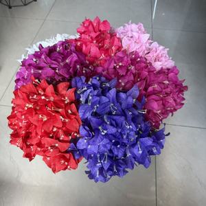 Dernier design – Branche de bougainvillier artificielle à 5 tiges, <span class=keywords><strong>fleurs</strong></span> en soie effet toucher réel, pour décoration d'arche de mariage et événements floraux - Product Image 1