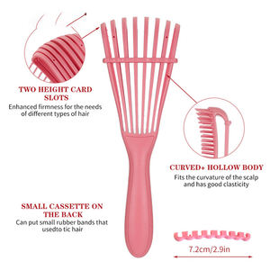 Brosse à cheveux en plastique anti-nœuds à huit rangées, type pieuvre, avec logo personnalisé, pour femmes aux cheveux bouclés, vente en gros, 5 couleurs - Product Image 3