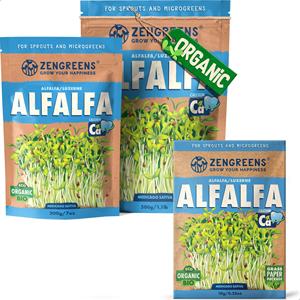कार्बनिक 200 जी माइक्रोग्रीन्स अल्फाल्फा गार्डन बो पैकेट प्लांट किट क्लासिक और समकालीन सॉन - Product Image 1