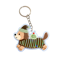 Vente directe fabricant – Porte-clés pendentif personnalisé en acrylique avec perles, résistant à l'eau, écologique, motif dessin animé, pour photos numériques
