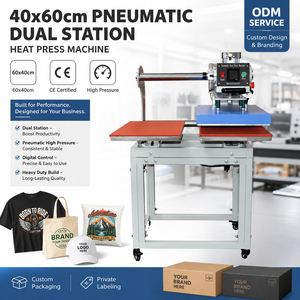 40*60 New Automatic Multifunctional Pneumatic Sublimation Transfer Flatbed Heat Press Machine for T-Shirt and Garment Use
