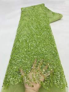 Tela de Encaje con Cuentas para Vestido de Novia Estilo Nuevo NI.AI, Tela de Red, Tela de Encaje con Lentejuelas, Tela Bordada con Perlas - Product Image 2