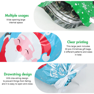 <span class=keywords><strong>Sacs</strong></span> <span class=keywords><strong>cadeaux</strong></span> de Noël festifs personnalisés par le fabricant, imperméables, réutilisables, avec cordon de serrage - Product Image 5
