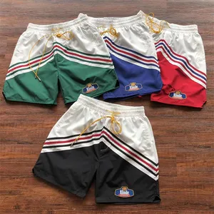 Benutzer definierte Nylon Street Short Logo Design Doppels chicht Trainings shorts Buchstaben Stickerei Herren Sports horts