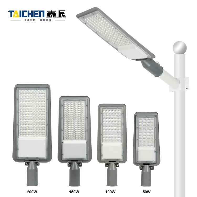 TAICHEN personalizar exterior impermeable Ip65 carcasa de aluminio cubierta de cristal 50W 100W 150W 200W SMD2835 lámpara de calle Led