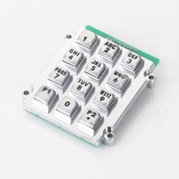 Clavier métallique en alliage de zinc étanche et anti-vandalisme à 12 touches (4x3) pour distributeur de carburant en libre-service, terminal de billetterie et alarme de sécurité