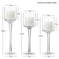 Portavelas de Vidrio Cilíndrico, Portavelas Alto de Vidrio, Candelabro de Mesa, Recipientes de Vidrio para Velas, Decoración para Bodas