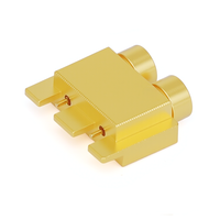 Connecteur RF Gwave G3PO(SMPS) mâle 2 canaux 50 ohms plaqué or pour applications RF sur PCB, en laiton durable, DC-65GHz, conforme RoHS