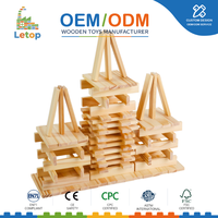 400 Piezas de Bloques de Construcción de Madera Montessori, Bloques de Construcción Creativos STEM, Rompecabezas de Equilibrio, Juguete Educativo para Niños Pequeños