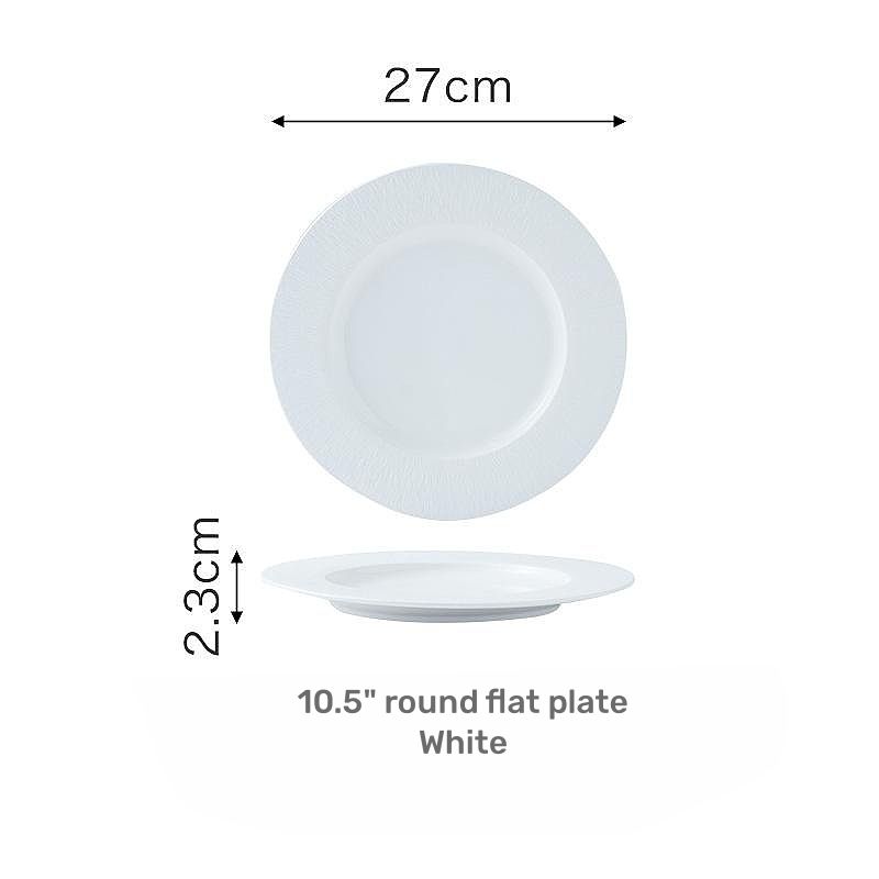10.5"round flat plate-white