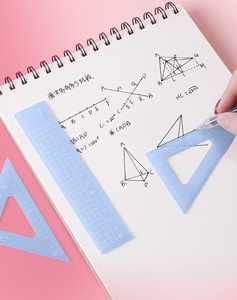 4-pcs nhựa thẳng cai trị thiết lập nhà máy giá thấp moq toán học hình học công cụ văn phòng phẩm cai trị thiết lập - Product Image 5