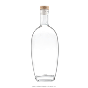 Botella de Whisky de Cristal Blanco de Alta Gama, Directo de Fábrica, 700ml 750ml, Forma de Huevo, Cuello Corto, Elegante Botella Vacía para Licores y <span class=keywords><strong>Vino</strong></span> - Product Image 1