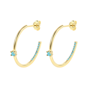 ต่างหูเพชรหลากสีรูปตัว C ชุบทอง 18k ยี่ห้อ ROXI Fashion สำหรับผู้หญิง - Product Image 4