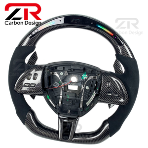 Car Interior Modification Sporty Carbon Fiber Customized Upgraded LED RPM Suede Steering Wheel for Jaguar XFR XK XKR XKR-S GT <strong>XF</strong> - Product Image 2