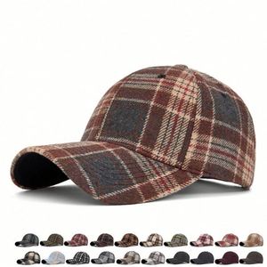 2025 New Autumn Winter Classic Checkered Baseball <b>Cap</b> Outdoor Windproof Houndstooth Baseball <b>Caps</b> for <b>Women</b> Men - Product Image 2