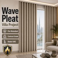 Rideaux occultants plissés ondulés noirs, ignifuges, sur mesure pour hôtels, qualité professionnelle, vente en gros pour projets de villas à Dubaï, Émirats arabes unis et en Europe