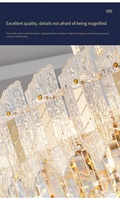 Lustre de plafond LED en cristal doré de luxe moderne, lampe suspendue à hauteur réglable pour salon, lumière moyenne à intensité variable