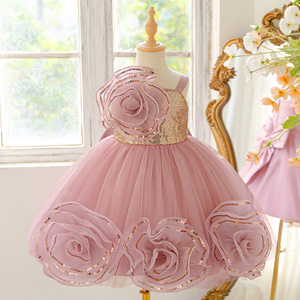 Vestido de Princesa 3D para Niñas, Vestido de Fiesta para Niñas, Traje de Gala para Bebés, Ropa para el Primer Cumpleaños, Ropa para Actuaciones Nocturnas de Niñas Pequeñas - Product Image 1