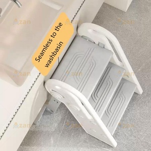 Petite <span class=keywords><strong>tour</strong></span> d'apprentissage en plastique pour enfant, réglable et pliable, échelle de salle de bain Montessori pour tout-petits, marchepied d'aide pour bébé - Product Image 2