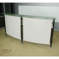 Table de réception de bureau moderne KALN KL-182 2026 en bois massif et verre, design personnalisé, prix usine, garantie 6 ans