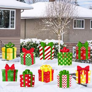 Meilleures ventes de décorations de jardin gonflables transfrontalières pour les fêtes de plein air, boîtes cadeaux de Noël, panneaux pour décorations extérieures - Product Image 5