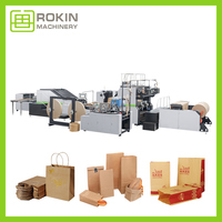 Machine à fabriquer des sacs en papier à fond carré entièrement automatique ROKIN, alimentée par rouleau, haute vitesse, pour sacs en papier kraft alimentaire