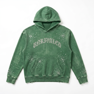 Sudadera con Capucha Vintage Lavada 100% Algodón para Hombre, Oversize, Forrada, Tejida, de Punto, Gruesa, para Invierno, Estilo Urbano, con Logotipo Personalizado - Product Image 1
