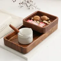 Walnoot houten fruitbox vierkant gedroogd fruit snack schaal pruimenbloesem schaal stapelbaar modern minimalistisch design voor thuisgebruik