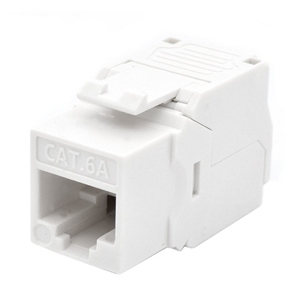 Conector cat. Conector Hembra RJ45 UTP 6A, Color Blanco, para Redes de Alta Velocidad y Conexiones Seguras de Dispositivos. - Product Image 1