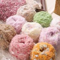 Hilo de Fibra de Bambú Acrílico Mezclado, Hilo de Piel Sintética Mezclado a Mano, Hilo Especial para Tejer, Color Caramelo, Hecho a Mano, Suave, para Bolsos, Gorros, Suéteres de Ganchillo