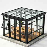 Véranda en aluminium moderne, isolée et étanche, toutes saisons, avec double vitrage trempé, pour extension de jardin et loisirs