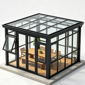 Véranda en aluminium moderne, isolée et étanche, toutes <span class=keywords><strong>saisons</strong></span>, avec double vitrage trempé, pour extension de jardin et loisirs - Product Image 1