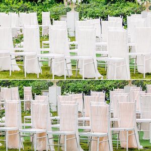 Taplak meja benang susu 200cm, kain kasa kursi sifon selempang belakang Ulang Tahun, taplak meja pernikahan luar ruangan, dekorasi pesta perjamuan - Product Image 4